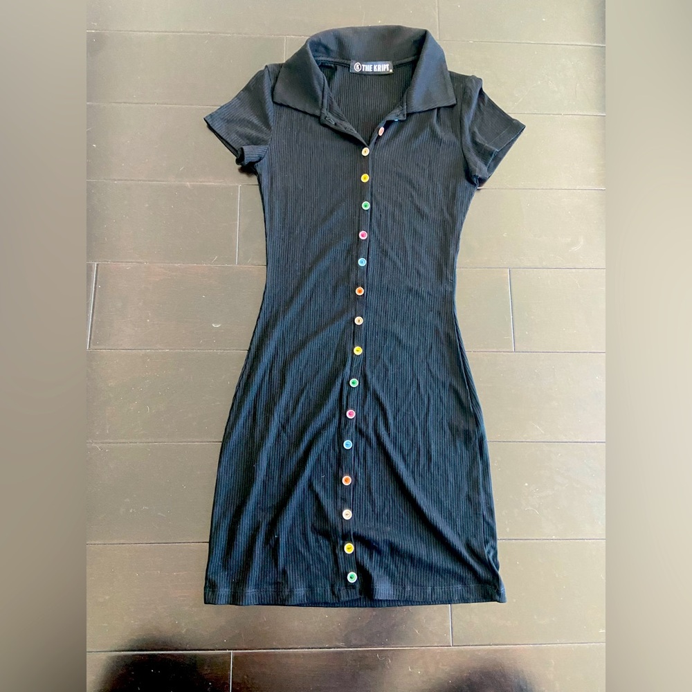 The Kript Collar Front Mini Dress